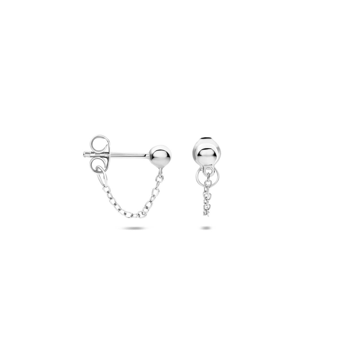 Pendientes de plata con bola – plata 925 rodiada