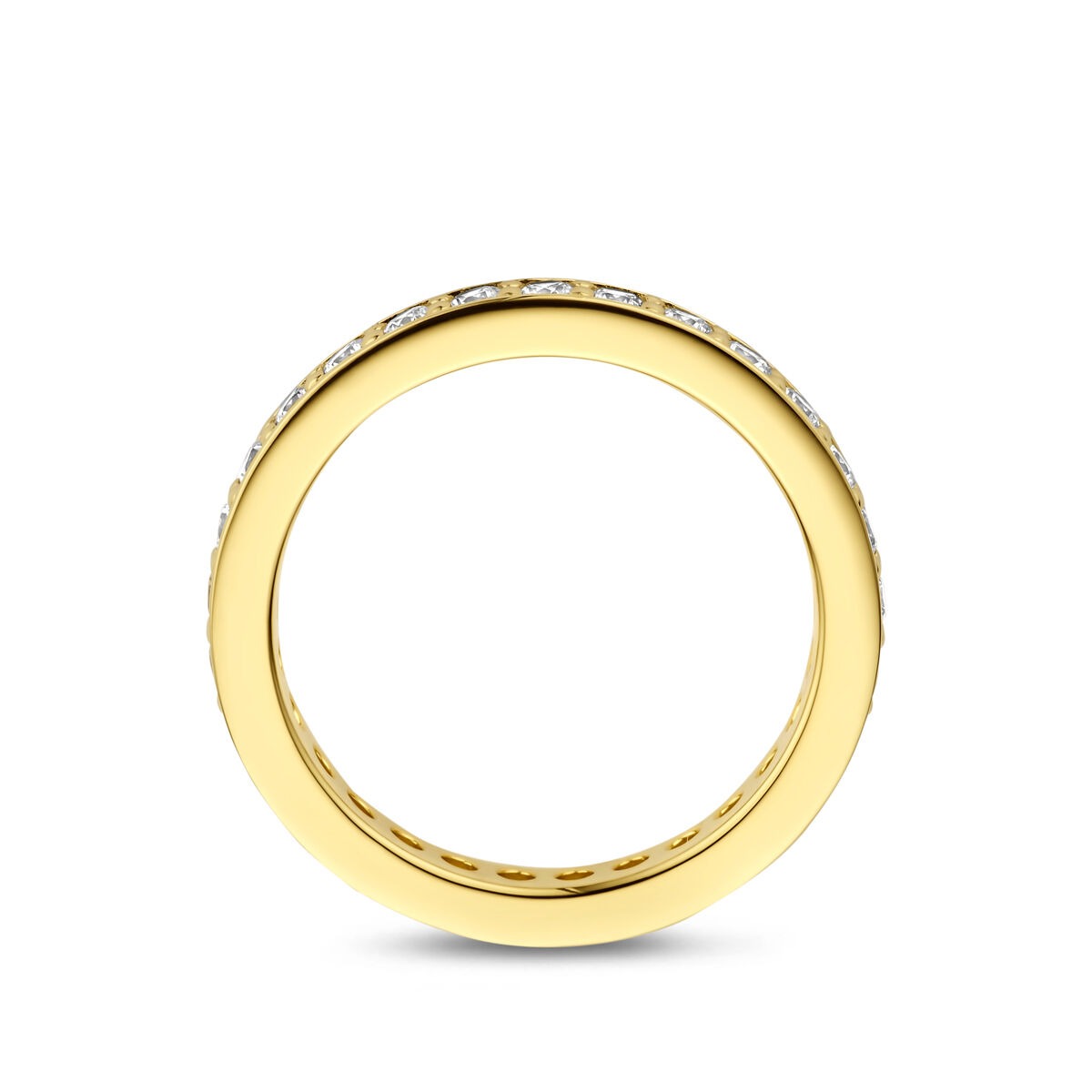 Anillo chapado en oro de plata 925 con circonita 2.9 mm