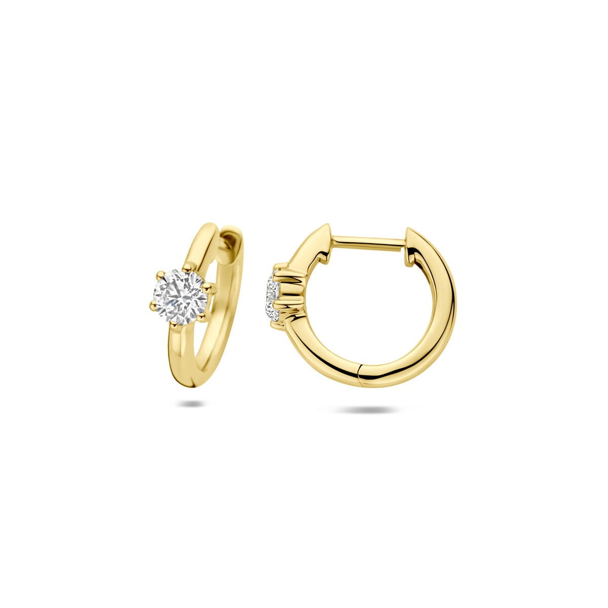 Aros de oro de 14k con diamante cultivado en laboratorio