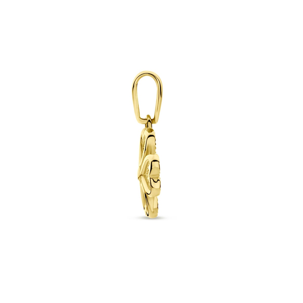 colgante de trébol en oro amarillo de 14k – símbolo de la suerte