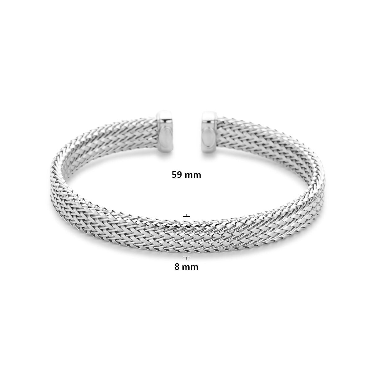 Pulsera de plata 925 rodiada 59 x 8 mm