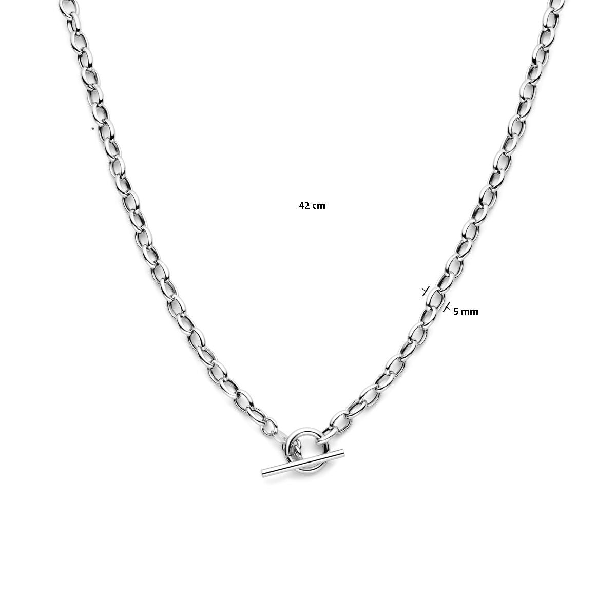Collar de plata de mujer – collar ancla rodiado con cierre de capiteles