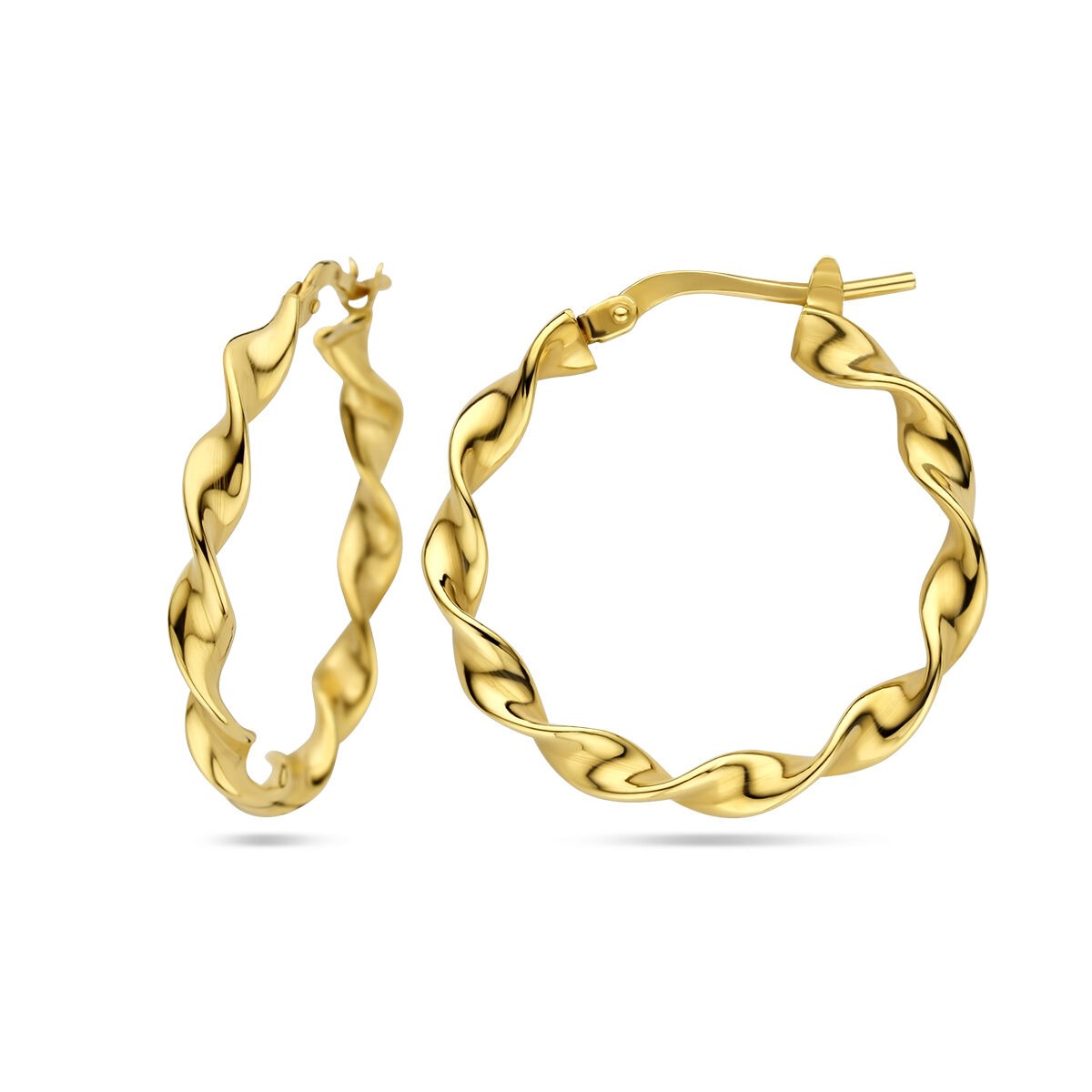 Aros de plata chapado en oro amarillo 925