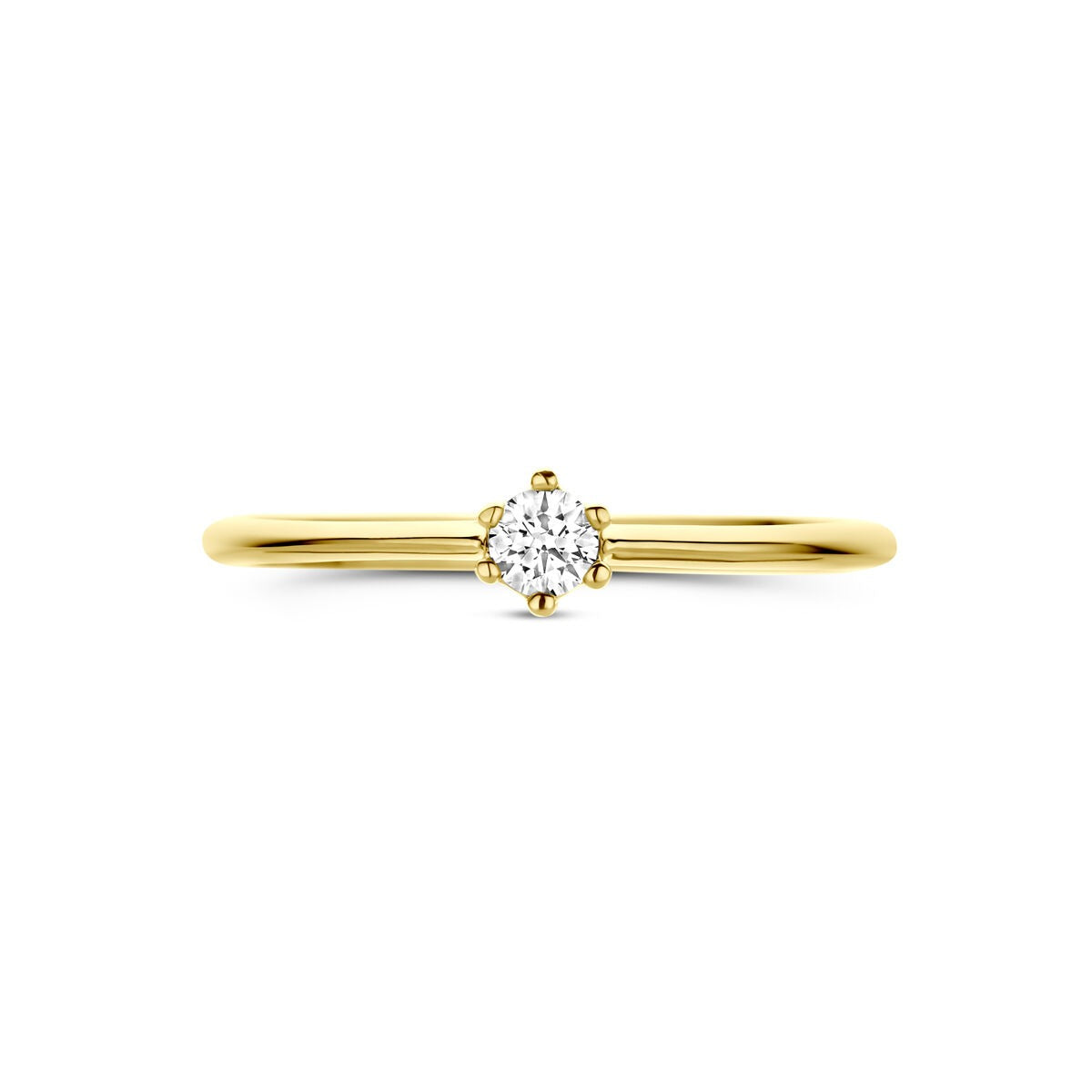 Anillo de mujer en oro amarillo con circonitas – 14k oro amarillo
