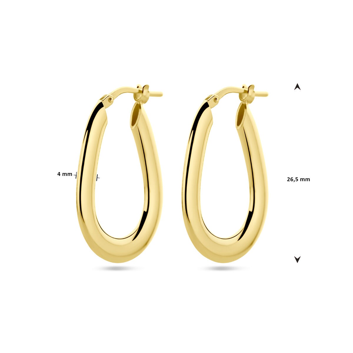 Aros de plata chapados en oro – 26.5x4 mm