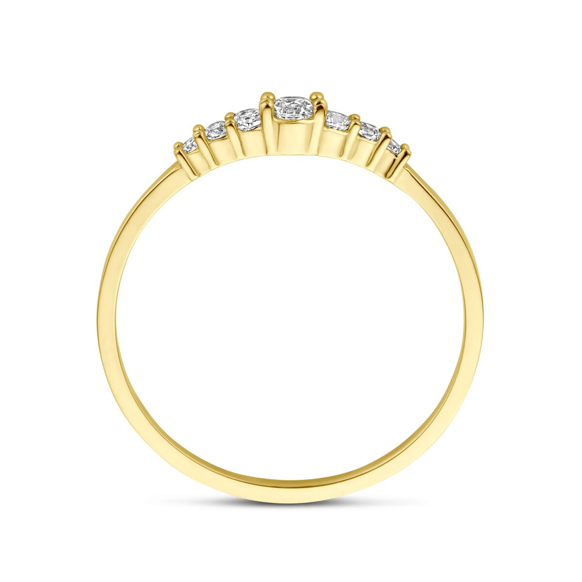 Anillo de oro amarillo de 9k con circonitas
