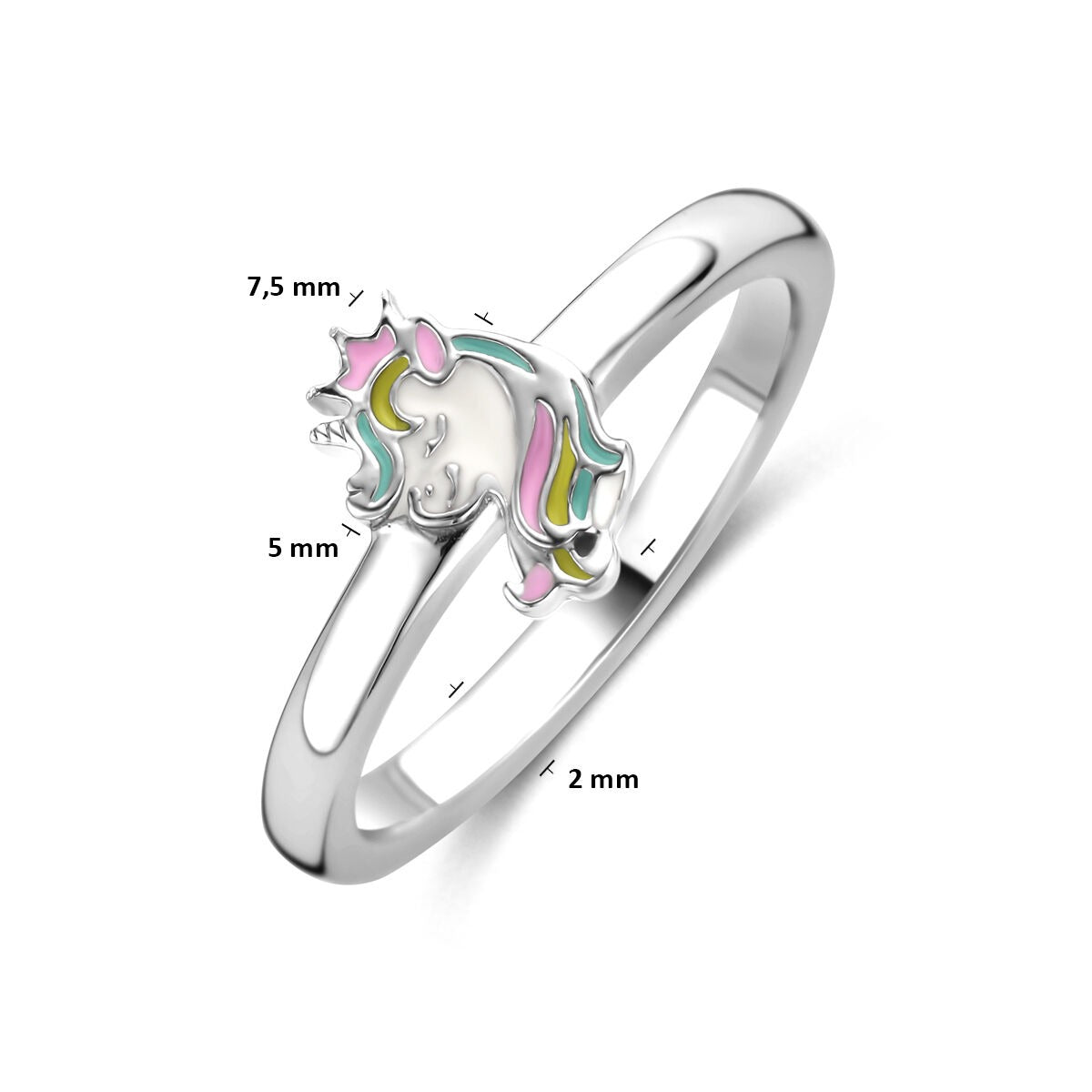 Anillo infantil de plata con unicornio – plata 925 rodiada