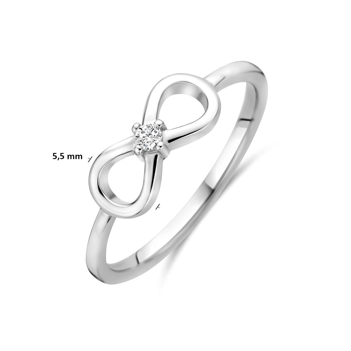 Anillo de plata 925 rodiado con infinito y circonitas