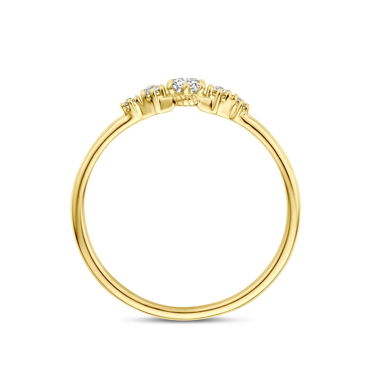 anillo de oro amarillo de 14k con diamante cultivado en laboratorio