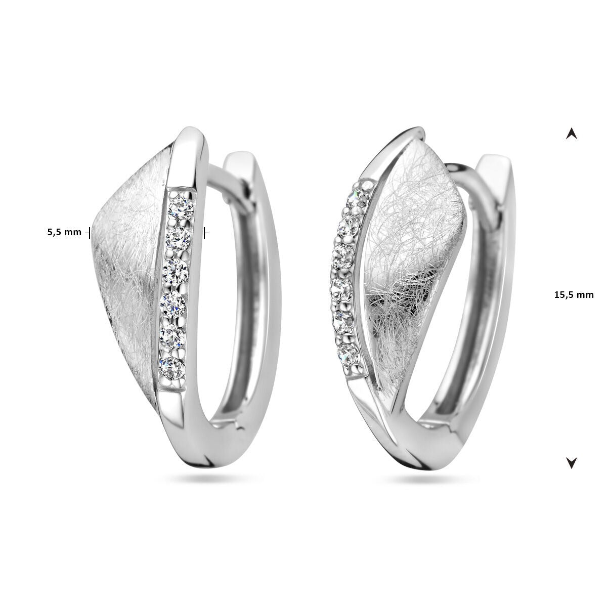 Aros de plata 925 rodiada con circonitas