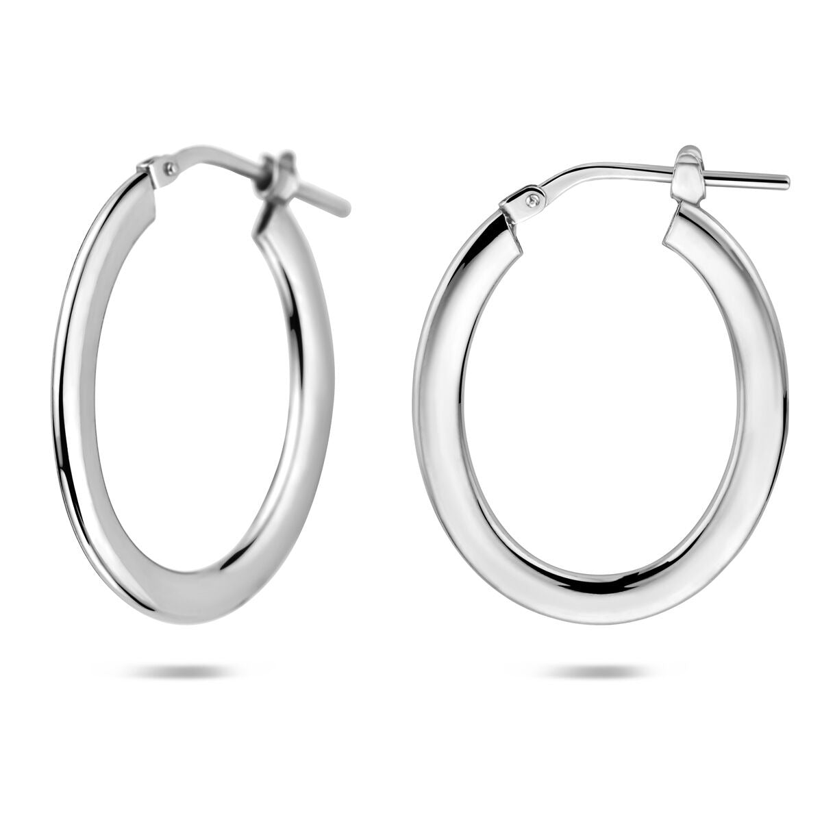 Aros de plata con cierre de bisagra – plata 925 rodiada