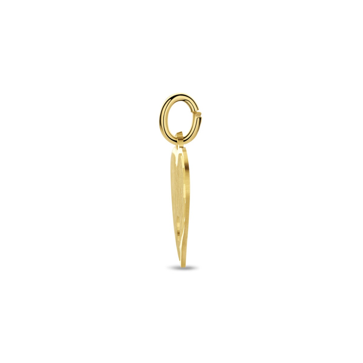 colgante de corazón chapado en oro amarillo grabable