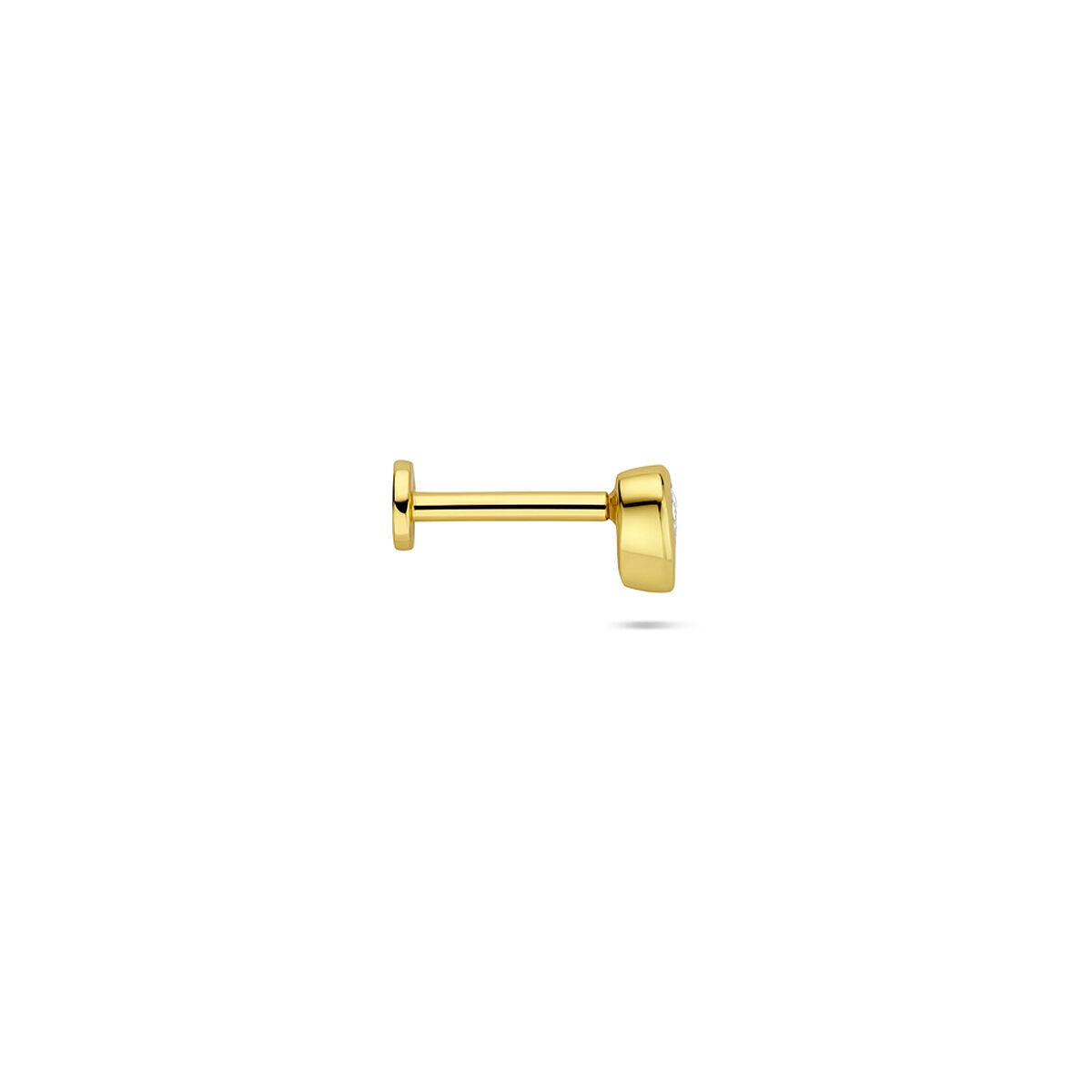 Piercing chapado en oro de plata 925 con zirconia en forma de corazón
