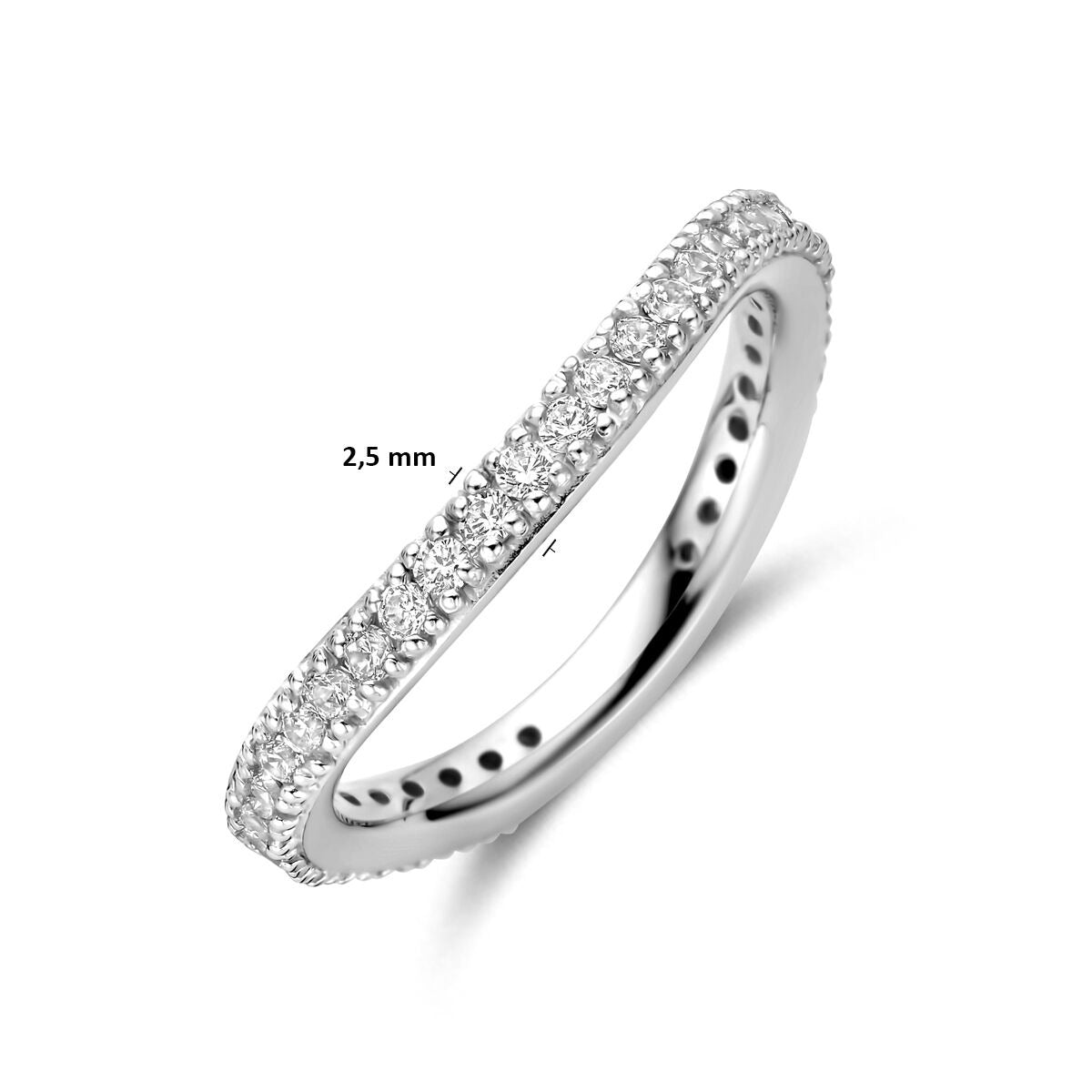 Anillo de mujer de plata con circonitas – Anillo de fila rodiado