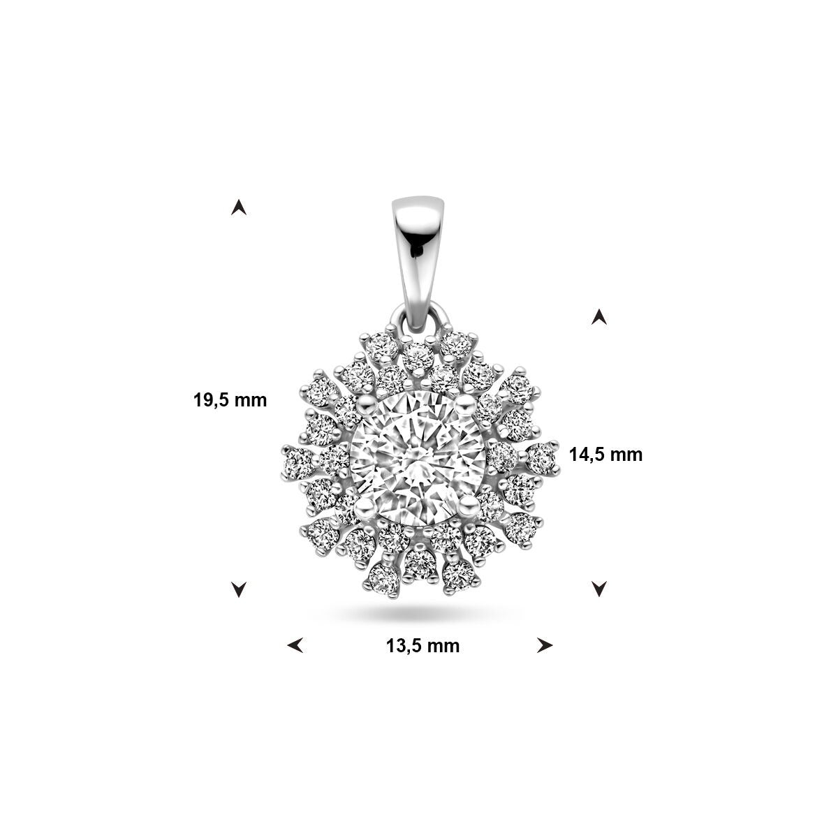 Colgante de plata rodiada con circonitas – Entourage Pavé