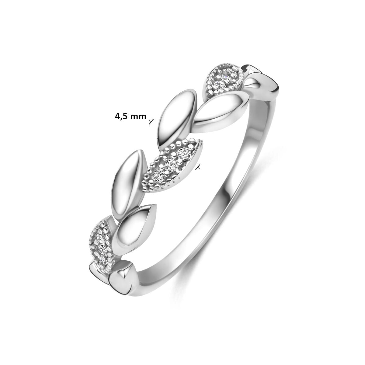 anillo de zirconia plata rodiada