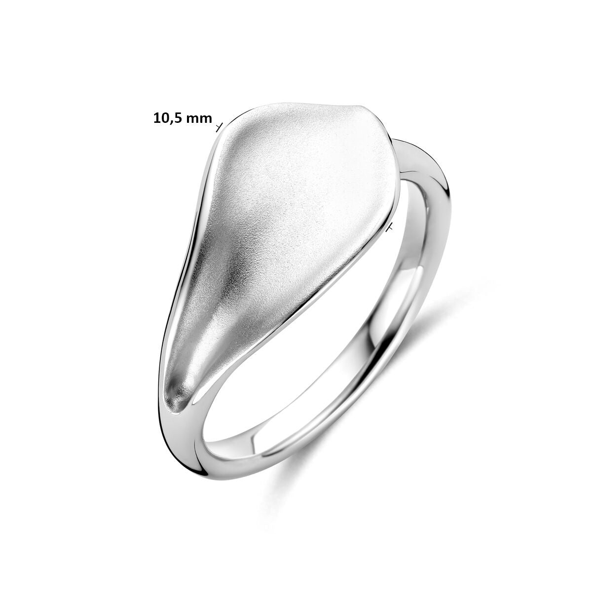 Anillo de mujer de plata rodiada – 10,5 mm de ancho