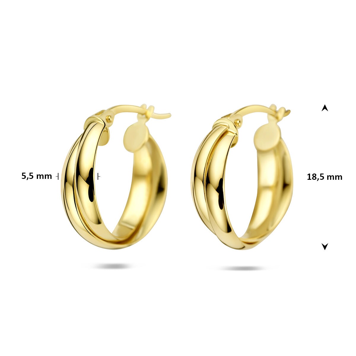 Aros de oro amarillo de 14k – elegancia atemporal en un formato moderno