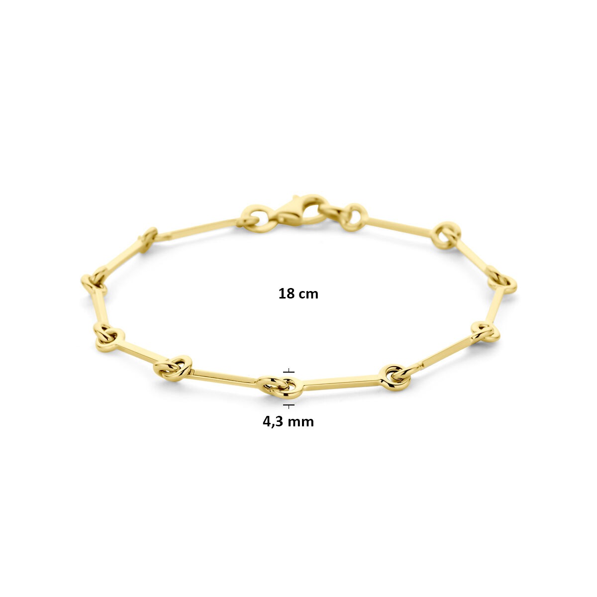 pulsera de eslabones de oro de 14k