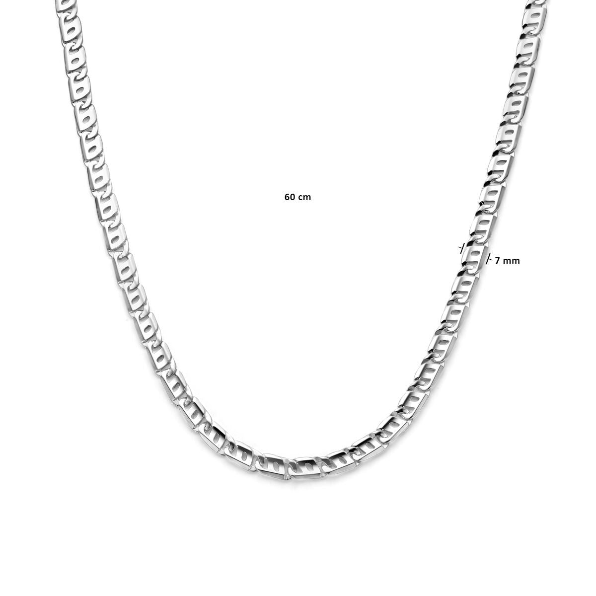 Collar de hombre en plata con eslabón de ancla ancho y cierre de langosta