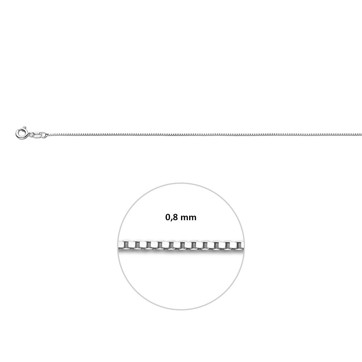 Collar de plata sin colgante – Eslabón veneciano rodiado