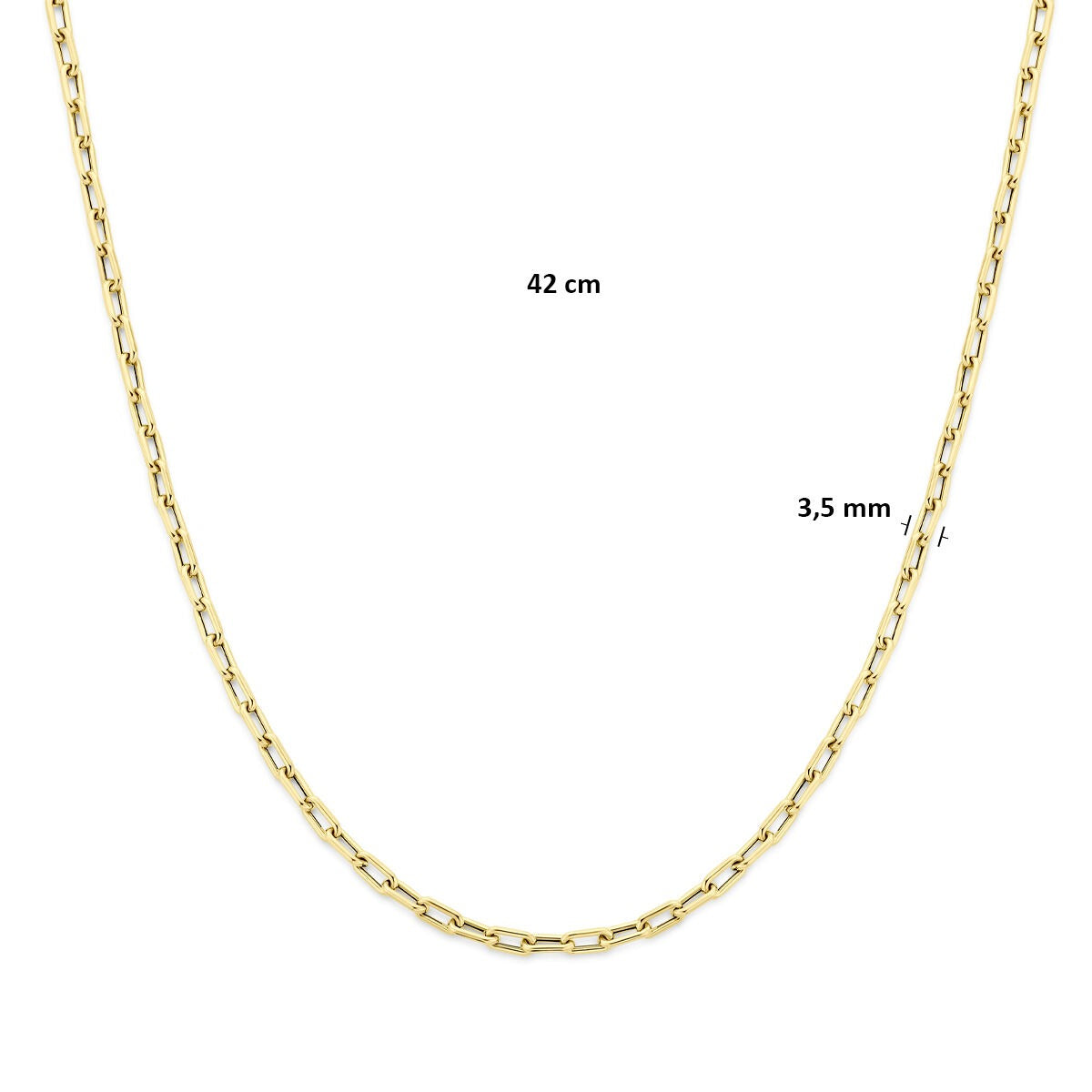 collar de ancla de oro amarillo de 9k