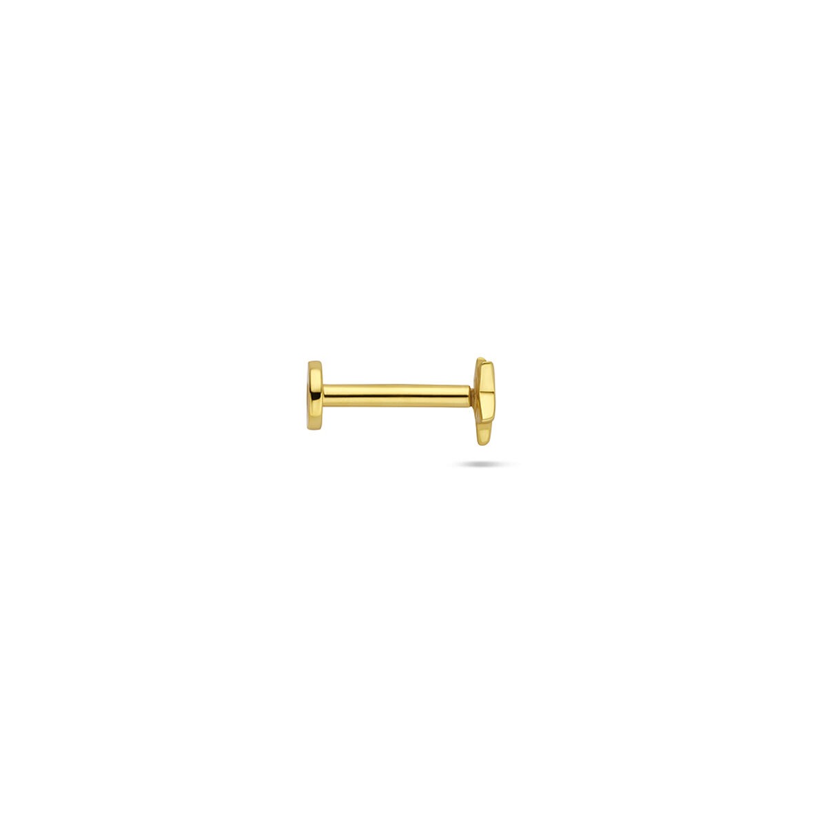 Piercing chapado en oro de plata en forma de estrella