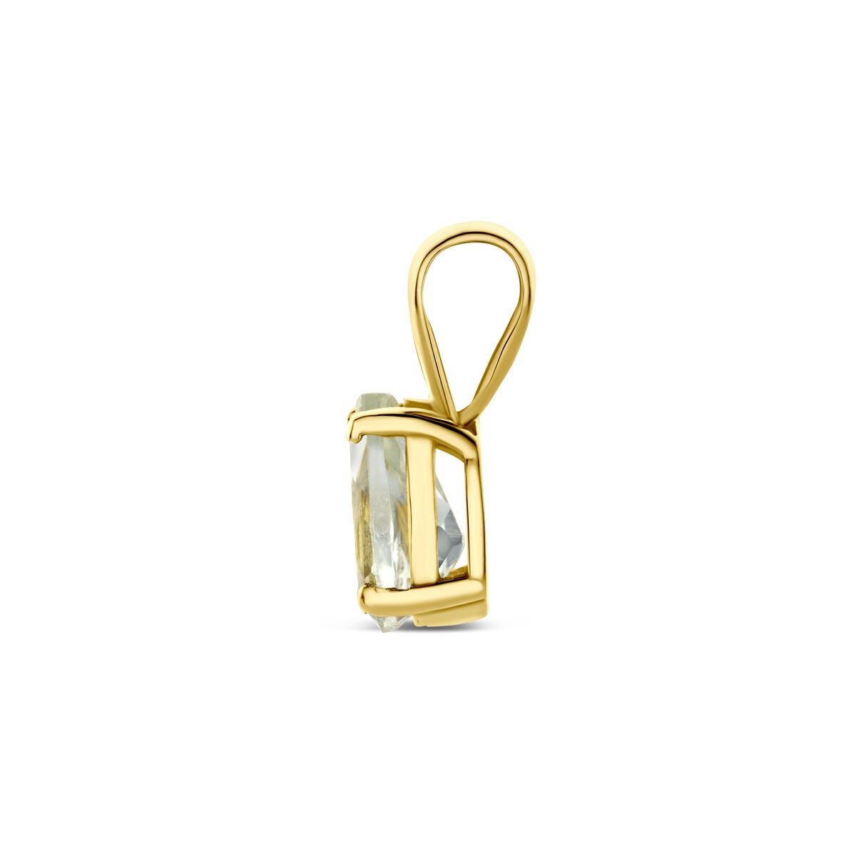colgante de oro amarillo con amatista verde
