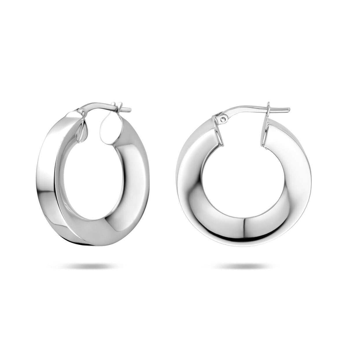 Pendientes de mujer de plata rodiada – 5 mm de grosor