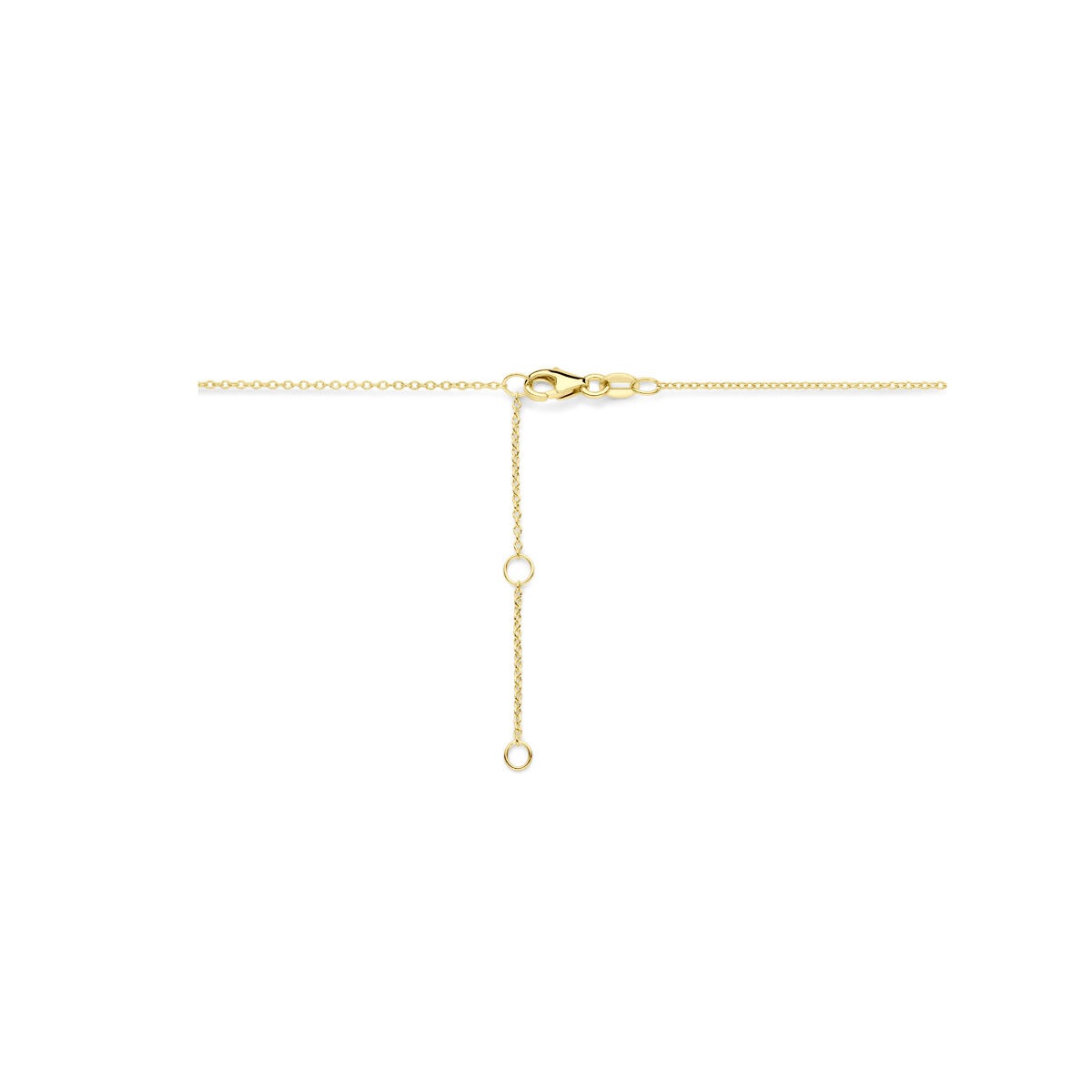Collar de oro amarillo de 14k con corazones y diamantes