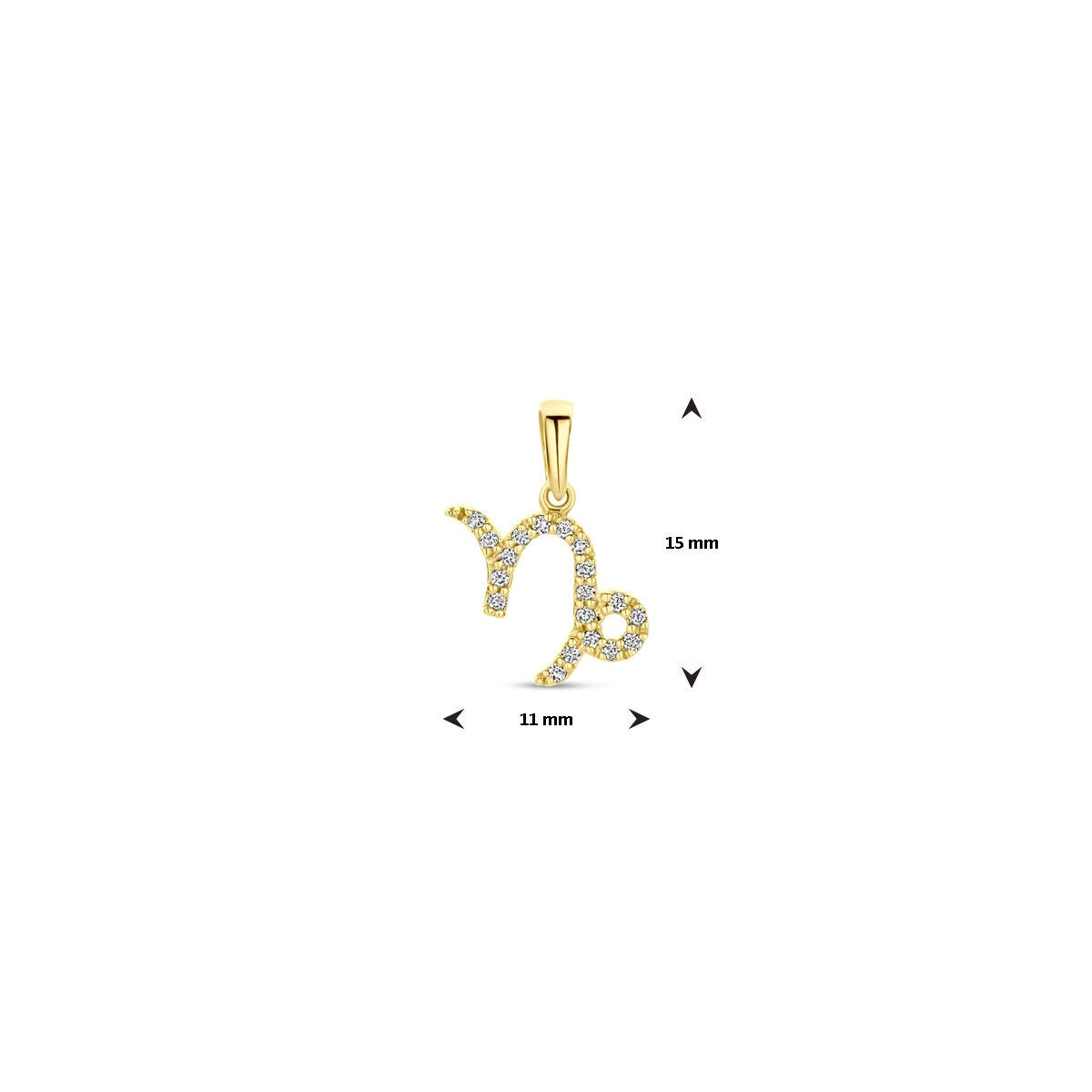 colgante de oro amarillo con diamante del signo zodiacal