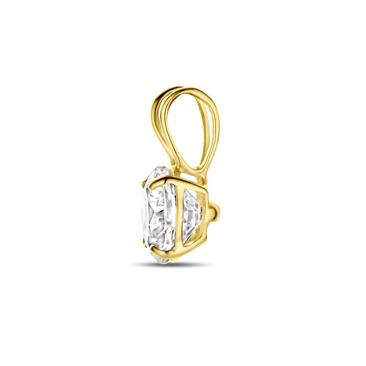 Gouden hanger met zirkonia – 9k geelgoud, solitaire zetting