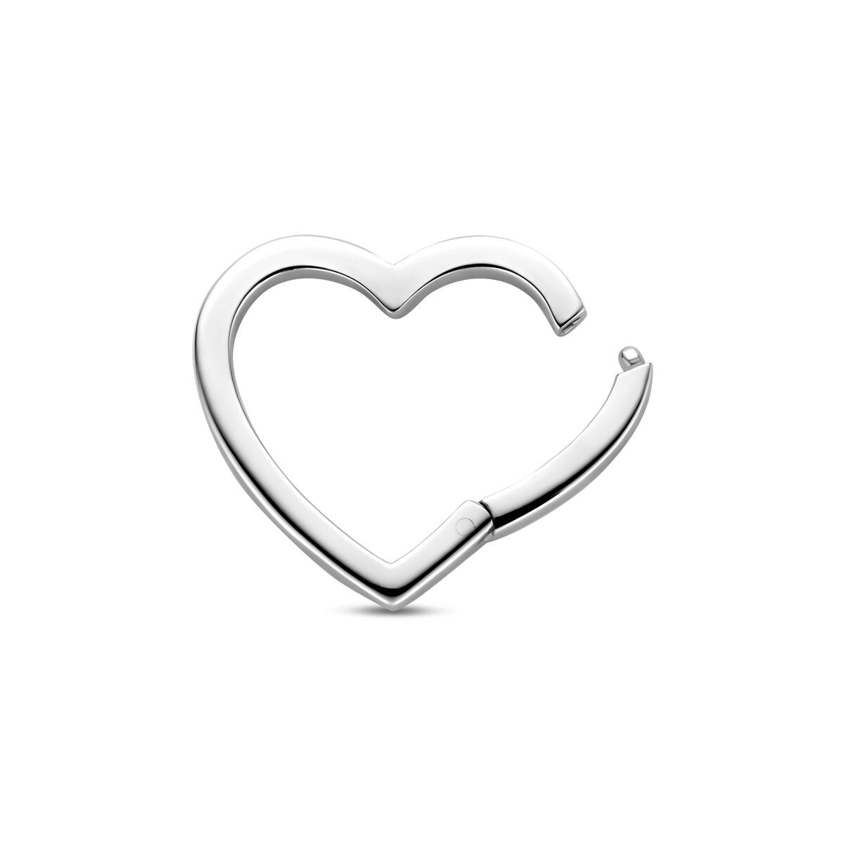 Conector de corazón de plata rodiada