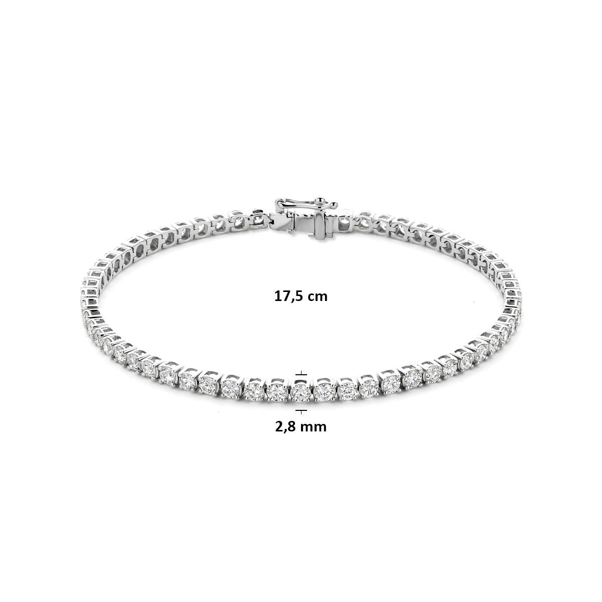 Pulsera de oro blanco 14k con diamante cultivado en laboratorio