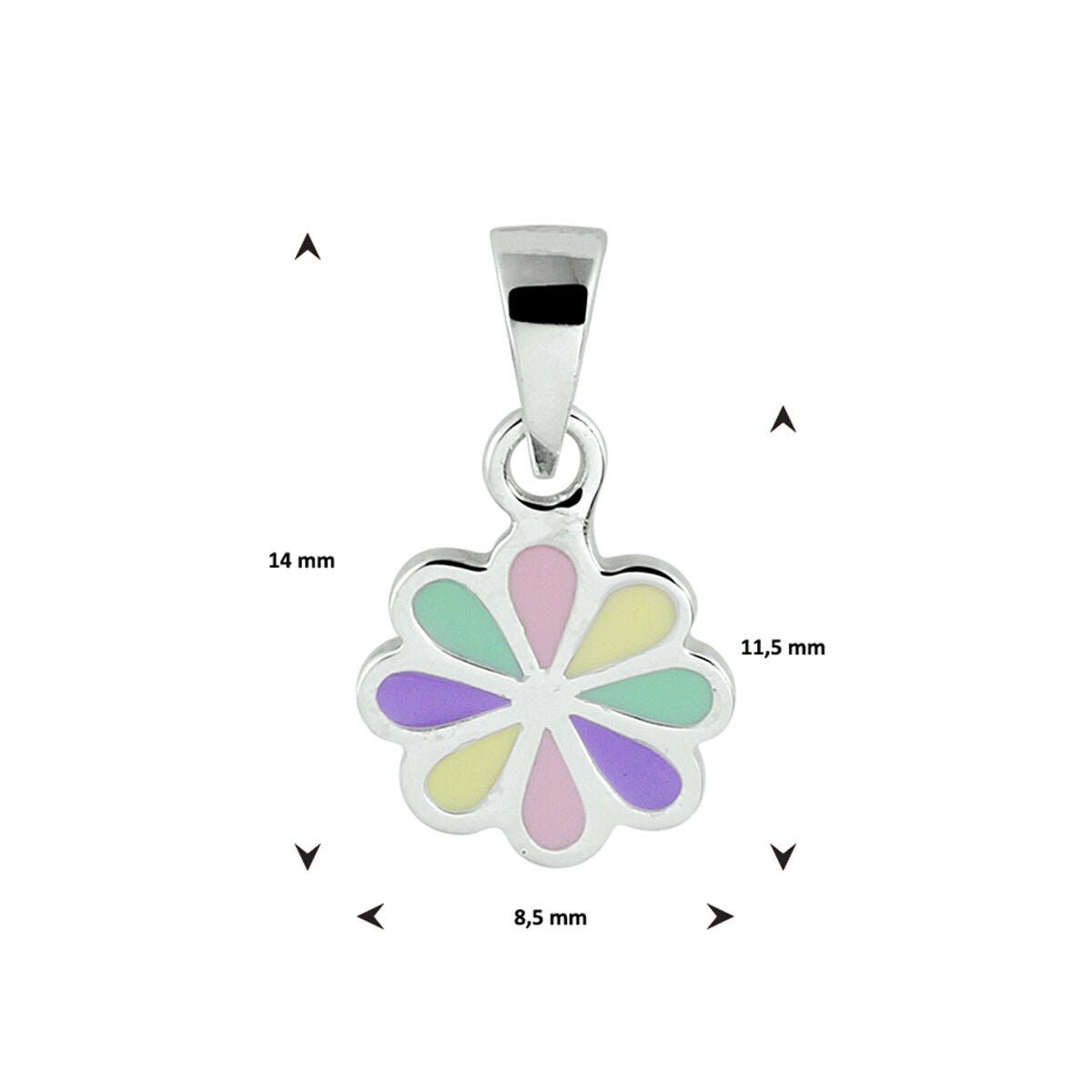 Colgante de plata con esmalte colorido