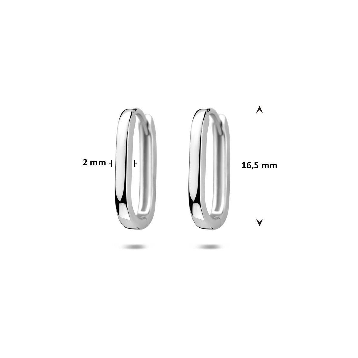 Aros de plata rodiados - aros de mujer delgados con un brillo refinado