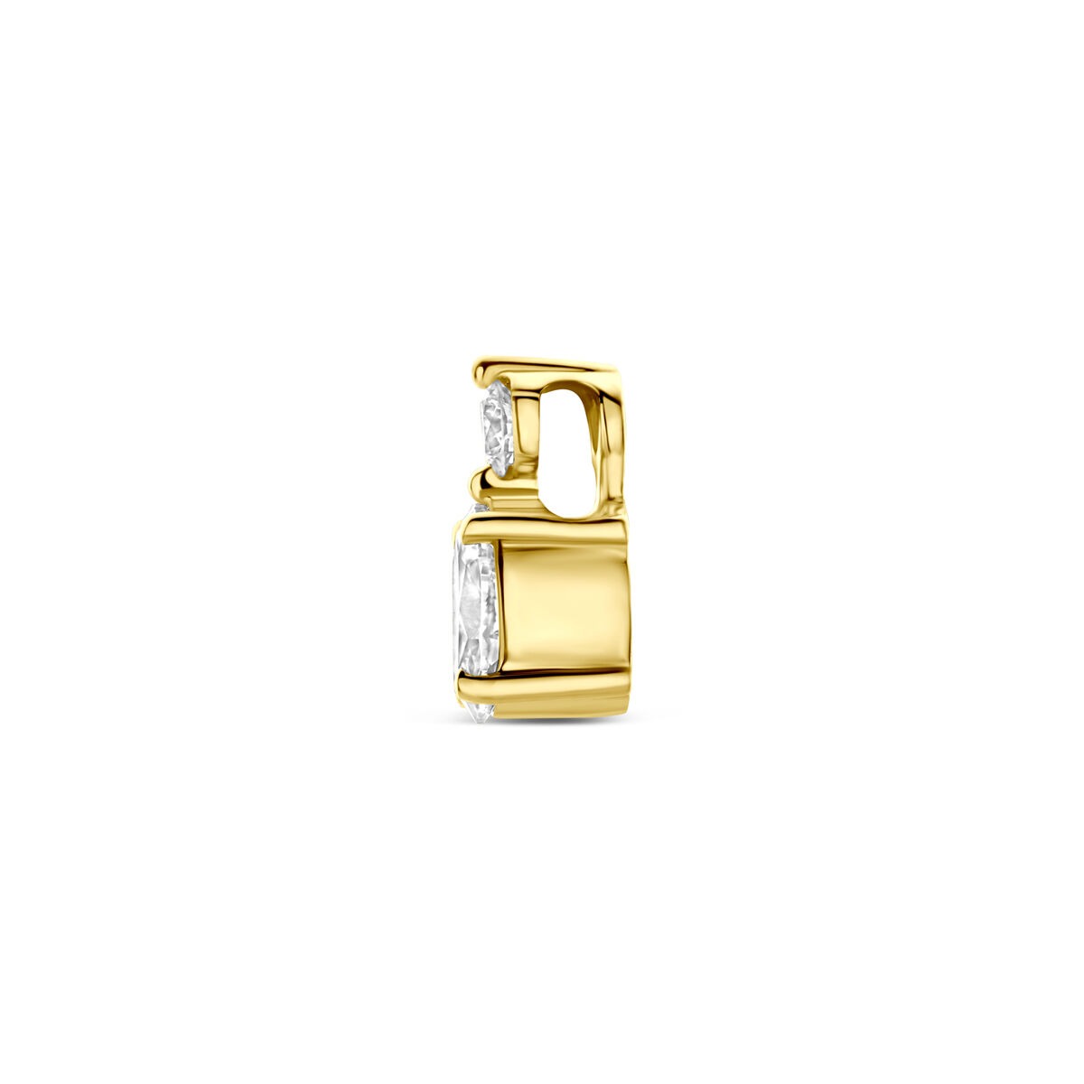 colgante de oro amarillo 14k con diamante cultivado en laboratorio