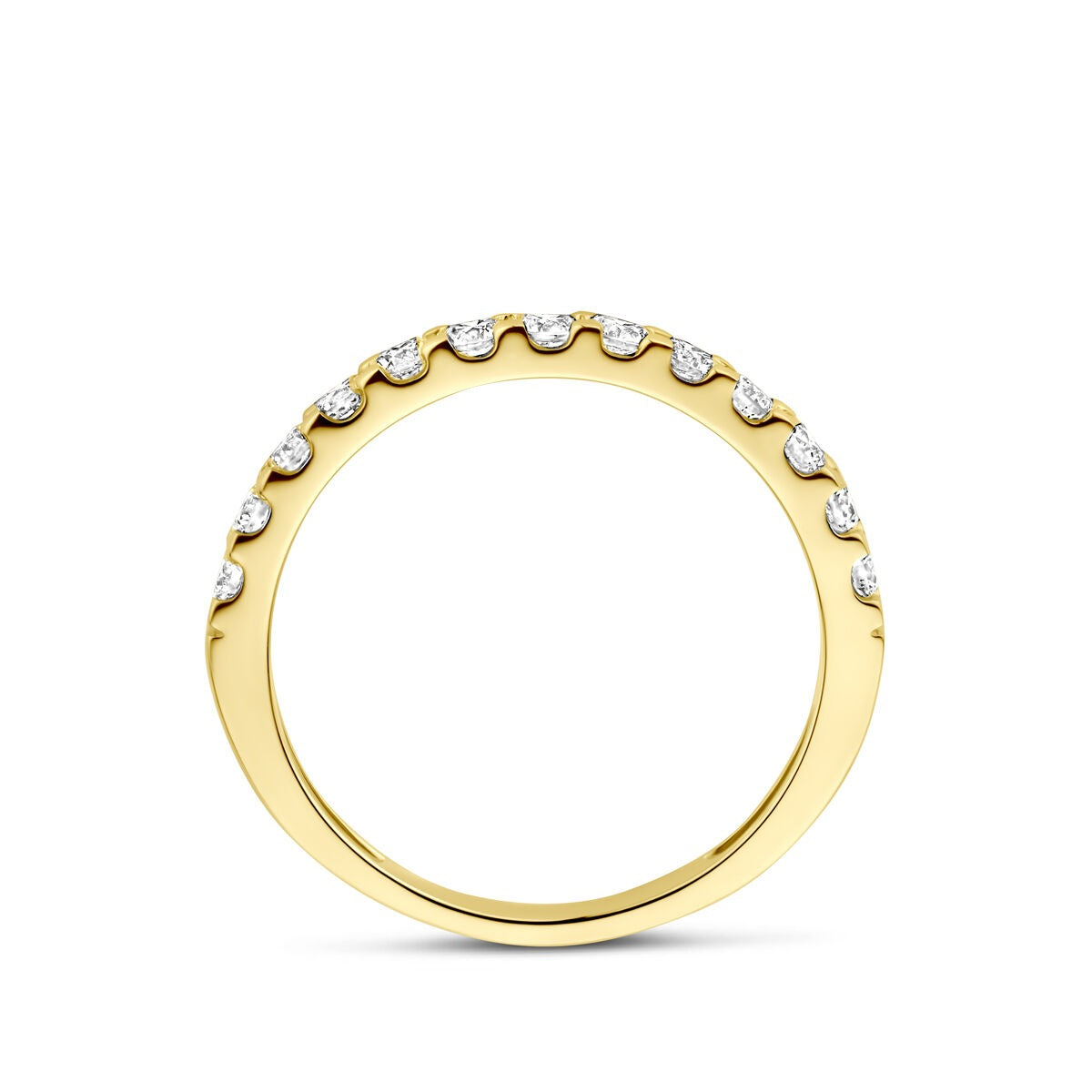 Anillo de oro amarillo de 14k con diamante cultivado en laboratorio de 0.50ct