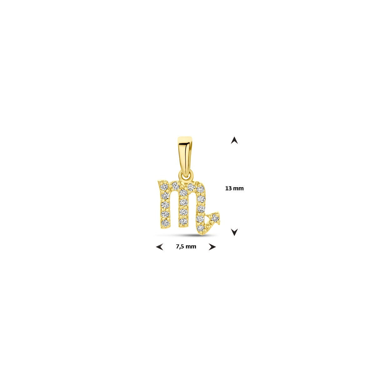colgante de oro amarillo con diamante del signo zodiacal