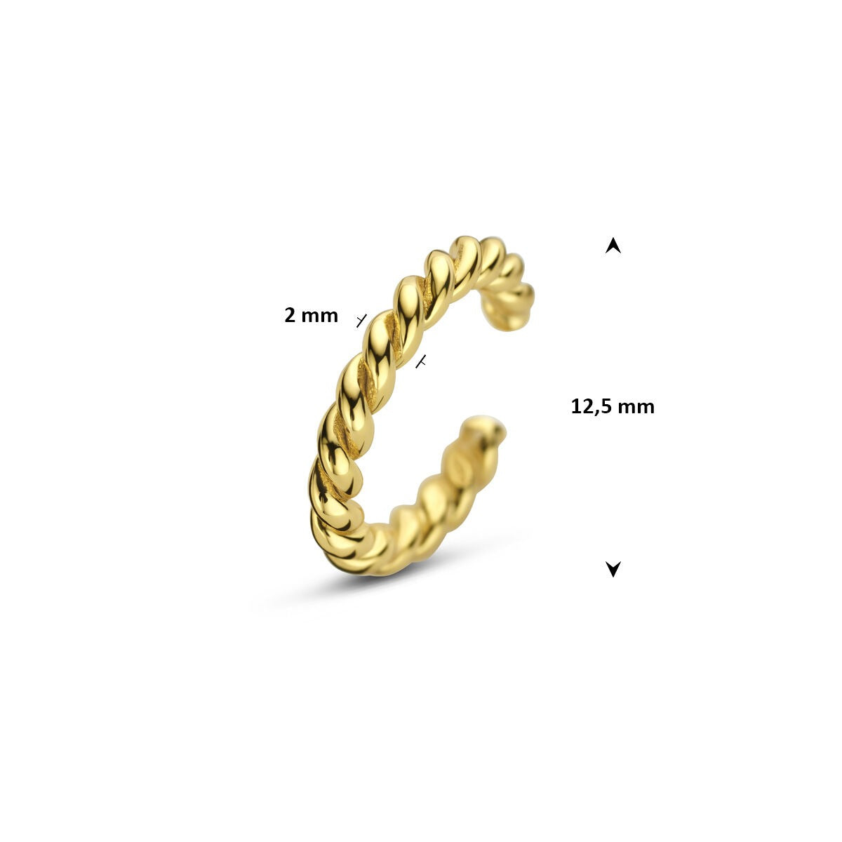 Ear cuff chapado en oro – acento minimalista en plata sin perforación