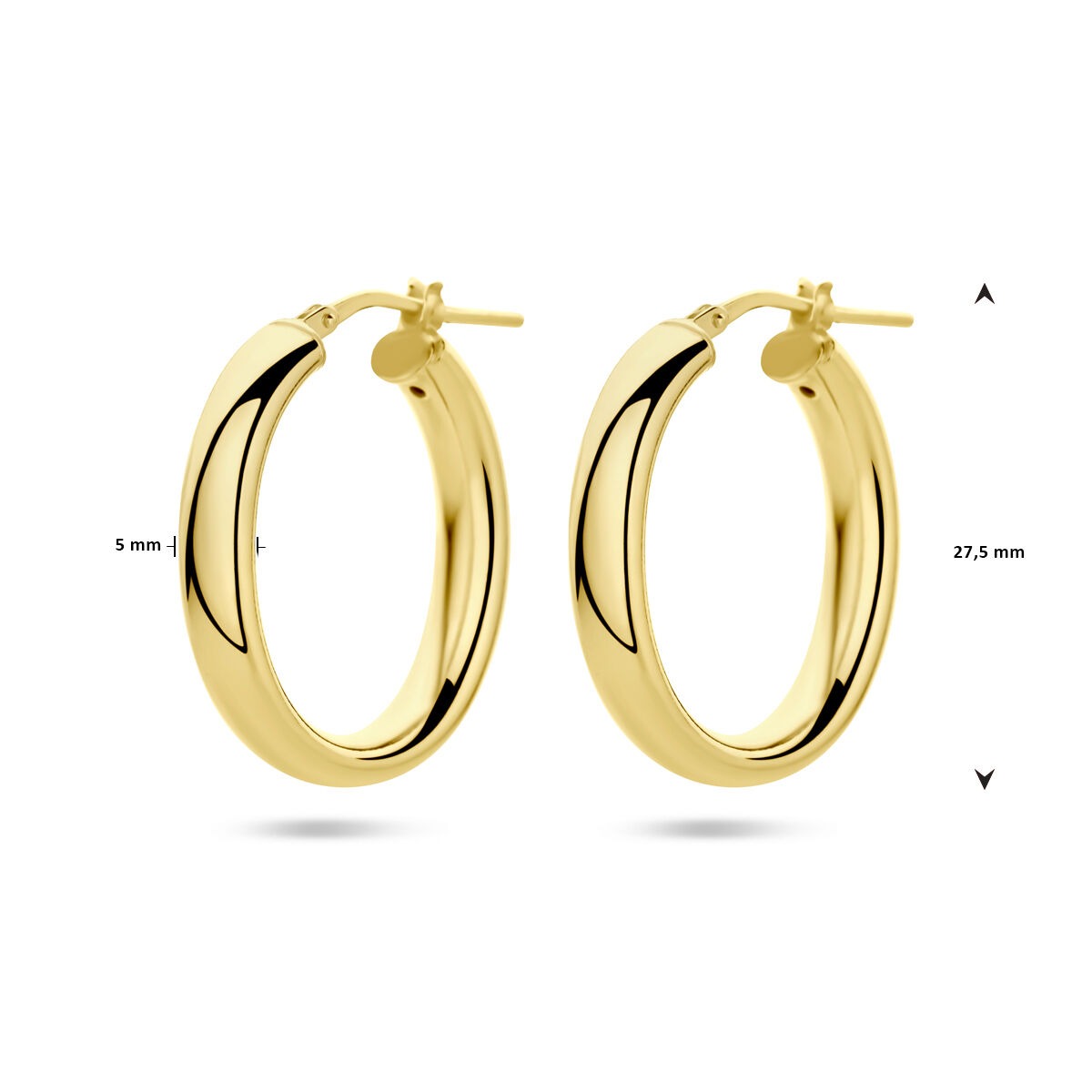 Aros de plata chapado en oro amarillo 925