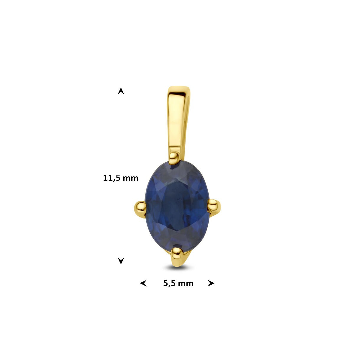 colgante de oro amarillo con zafiro