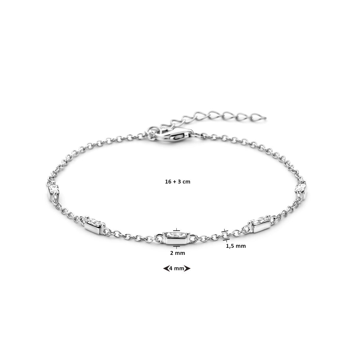 Pulsera de plata con circonitas – plata 925 rodiada