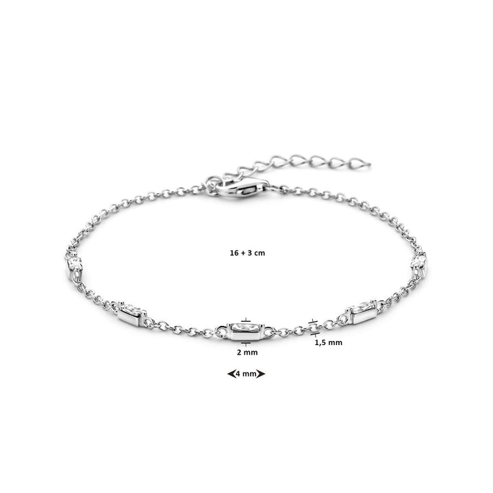 Zilveren armband met zirkonia – gerhodineerd 925 zilver