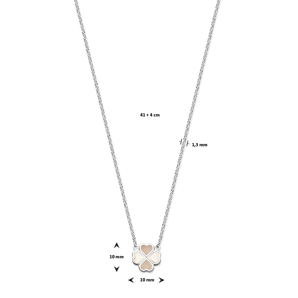 Collar de plata con nácar rosa y blanco - rodiado