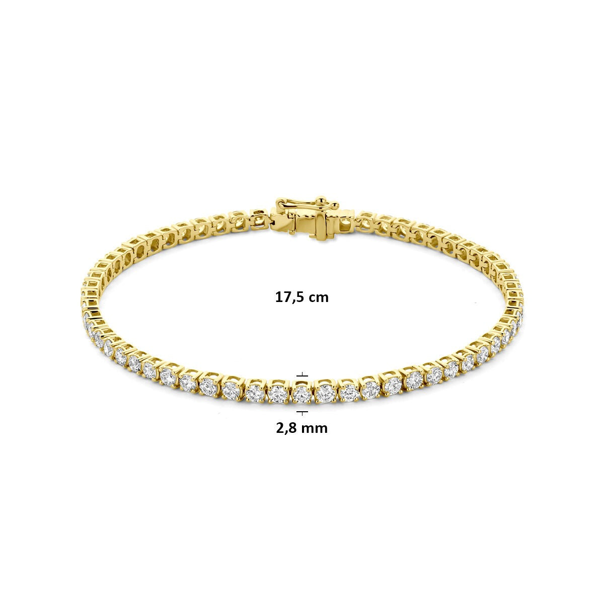 Pulsera de oro de 14k con diamante cultivado en laboratorio