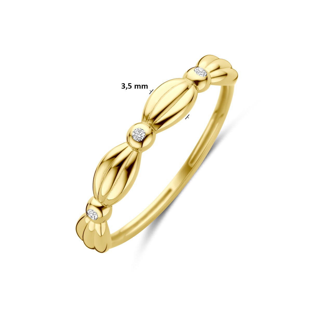 Anillo de mujer de oro con circonitas – 14k oro amarillo