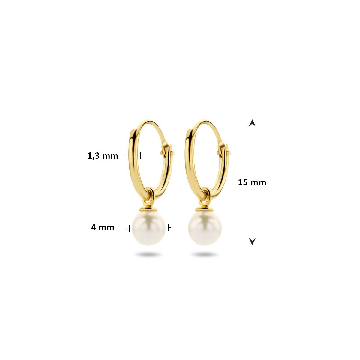 Aros de oro con perla de agua dulce – 14k