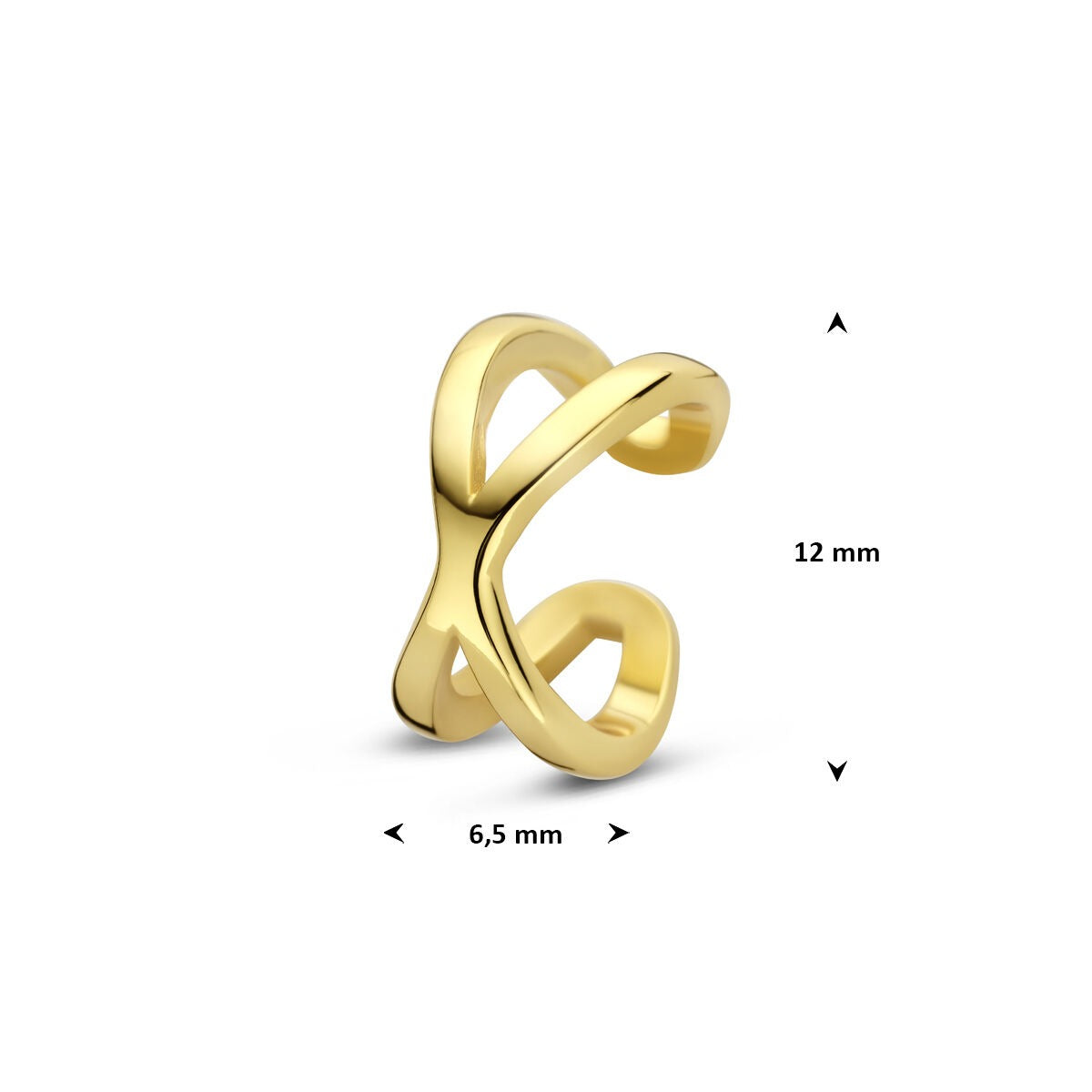 Ear cuff chapado en oro plata 925 amarillo