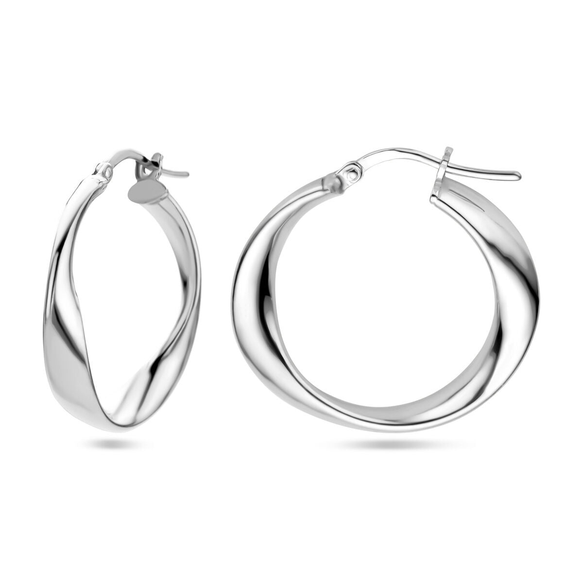 Pendientes de mujer de plata – rodiados 26 mm